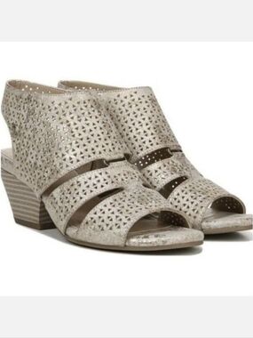 Soul Naturalizer Dez Metallic Laser Cut Sandals Gold Silver Womens Size 9.5